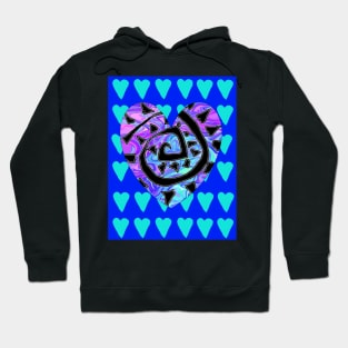 Blue Heart Graffiti Valentine Art Hoodie